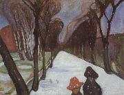 Edvard Munch Snow street oil painting on canvas